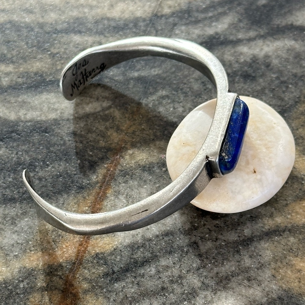Jes MaHarry Sterling Silver Lapis Lazuli cuff bracelet. New with tags - Picture 5 of 8